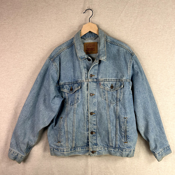 Vintage 80s Levis Mens Trucker Denim Jacket Size Large Classic Button Up Jean - Picture 1 of 15